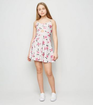 girls white skater dress