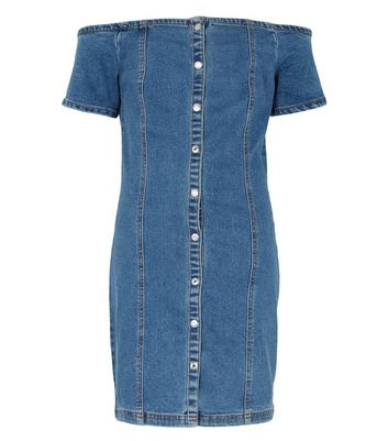 new look denim bardot dress