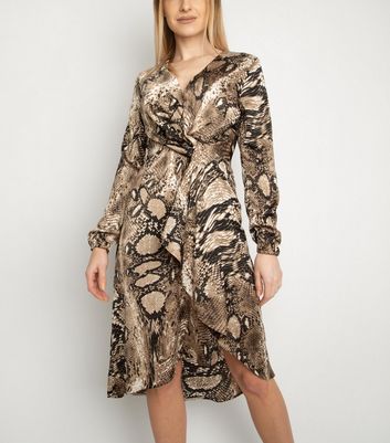 wrap dress snake print