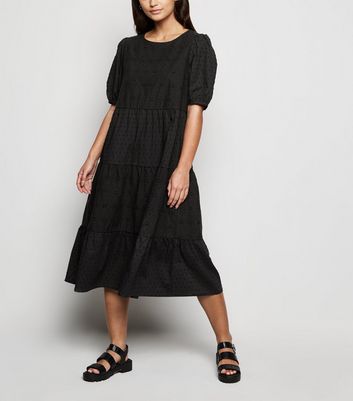 black broderie dress