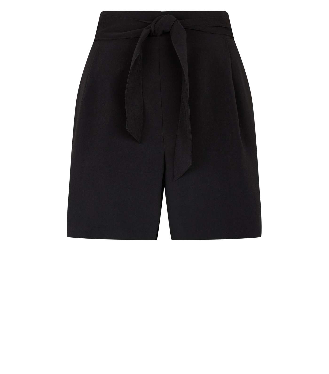 Petite Black Tie High Waist Shorts  Image 4