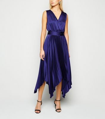 new look blue satin dress