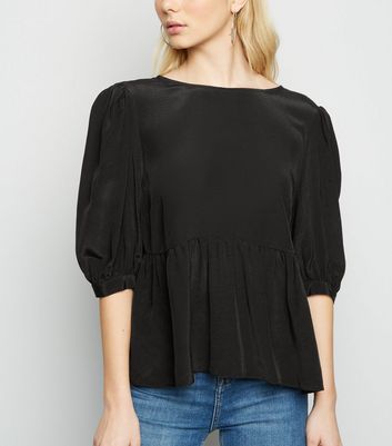 new look black peplum top