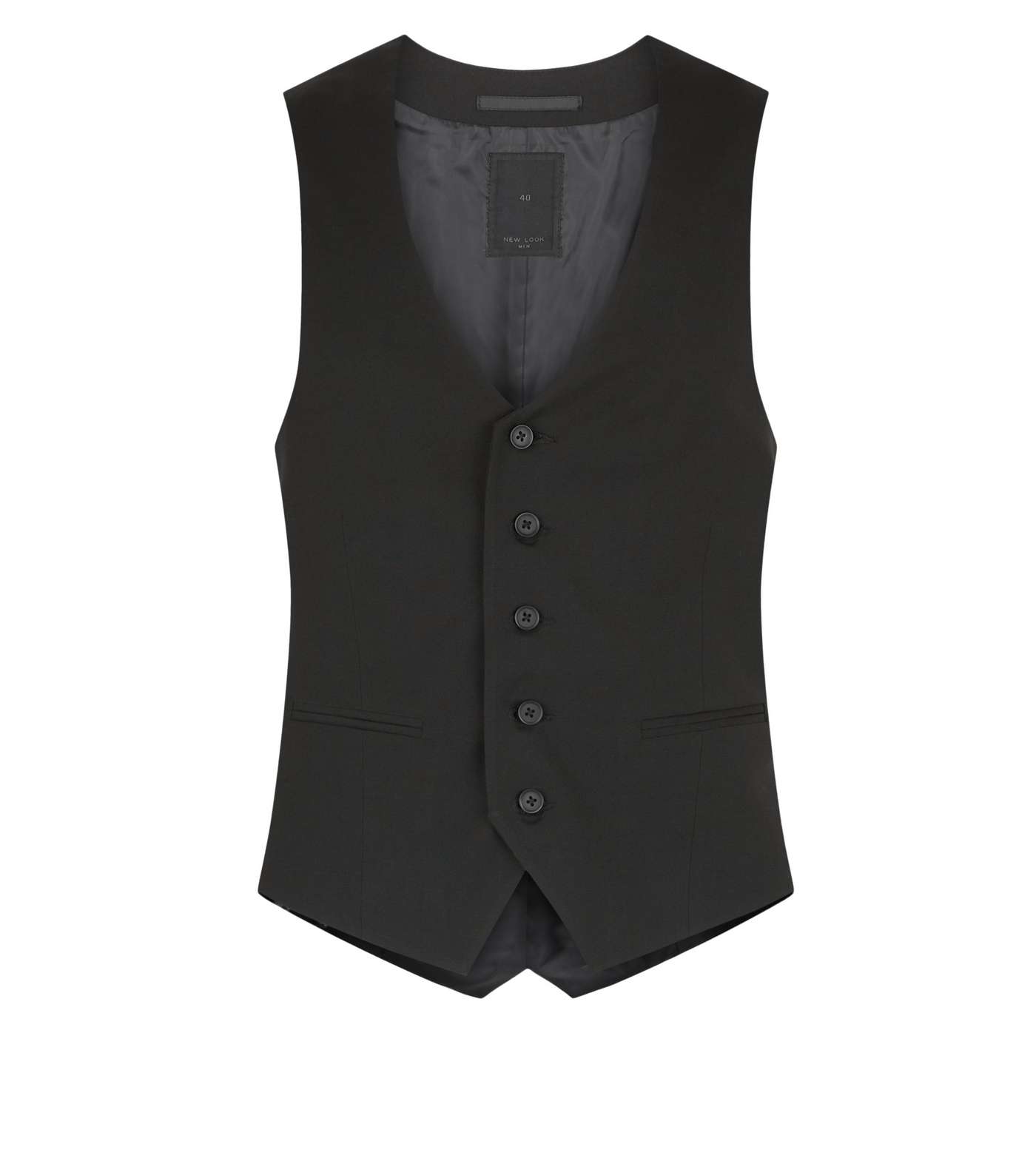 Black Button Up Waistcoat Image 3