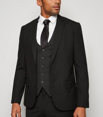 Image of Black Button Up Waistcoat New Look
