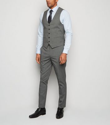 Dark Grey Button Up Waistcoat | New Look