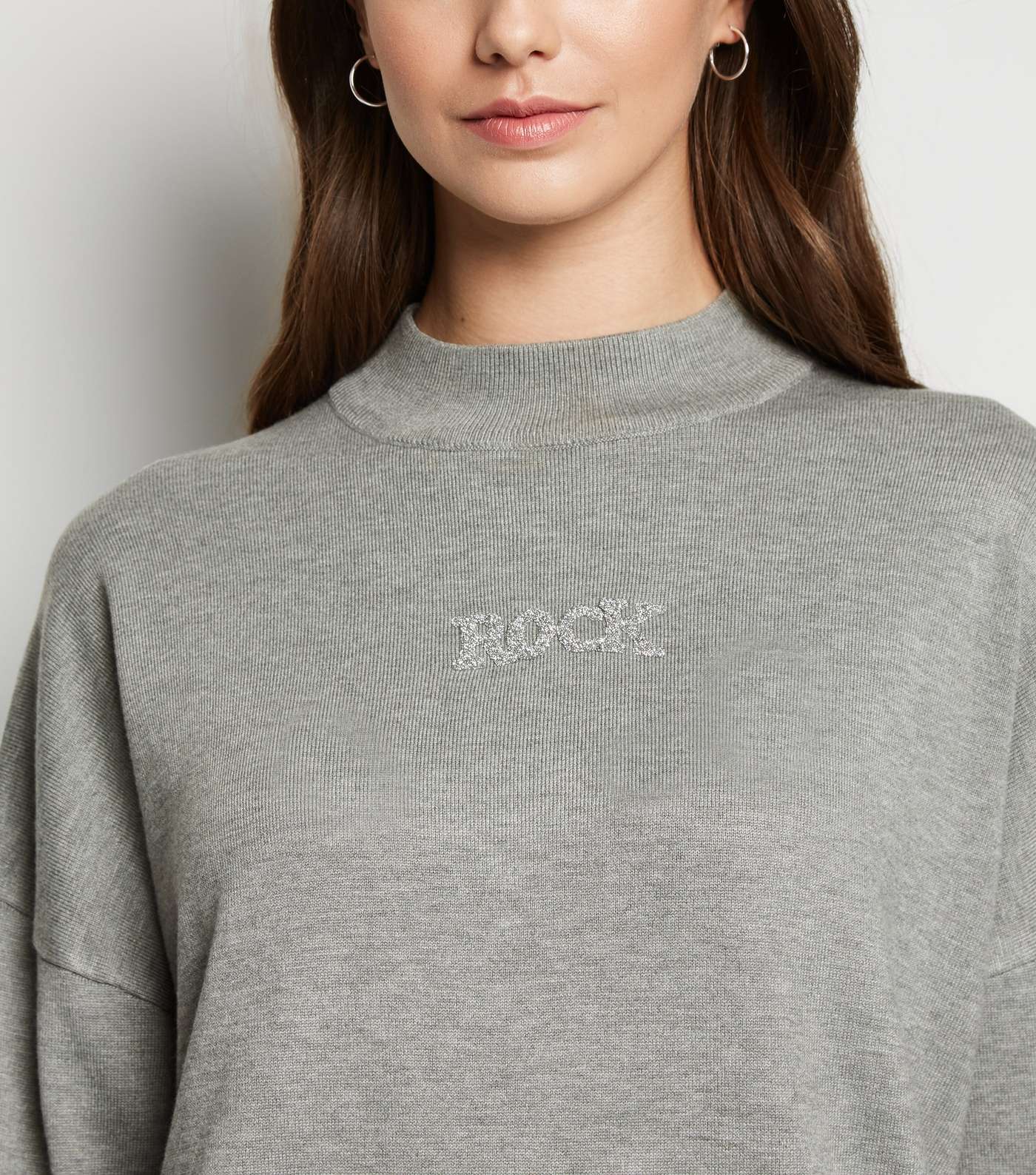 Cameo Rose Grey Rock and Roll Slogan Jumper Image 5