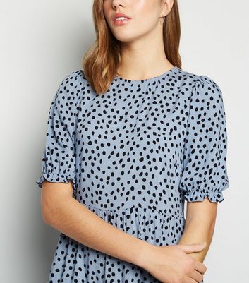 new look blue spot dress