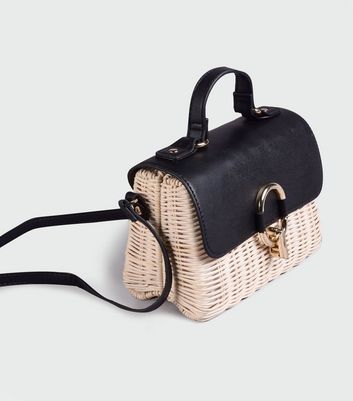black straw purses