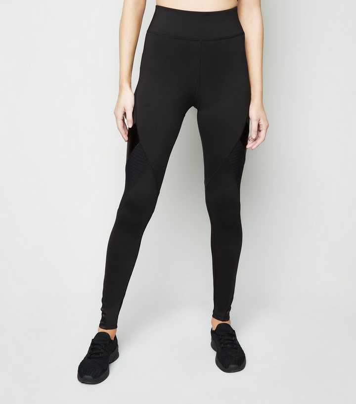 Contrast Panel Mesh Insert Sports Leggings with Phone Pocket (Color :  Black, Size : Medium) : : Clothing, Shoes & Accessories