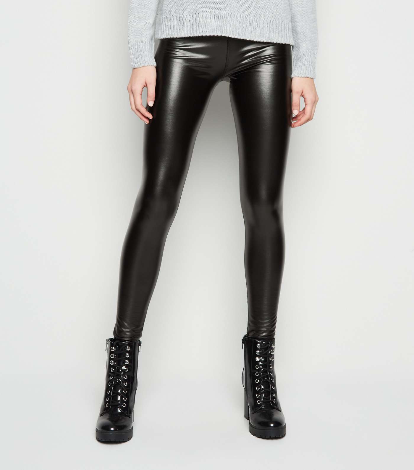 Cameo Rose Black Leather-Look Leggings Image 2