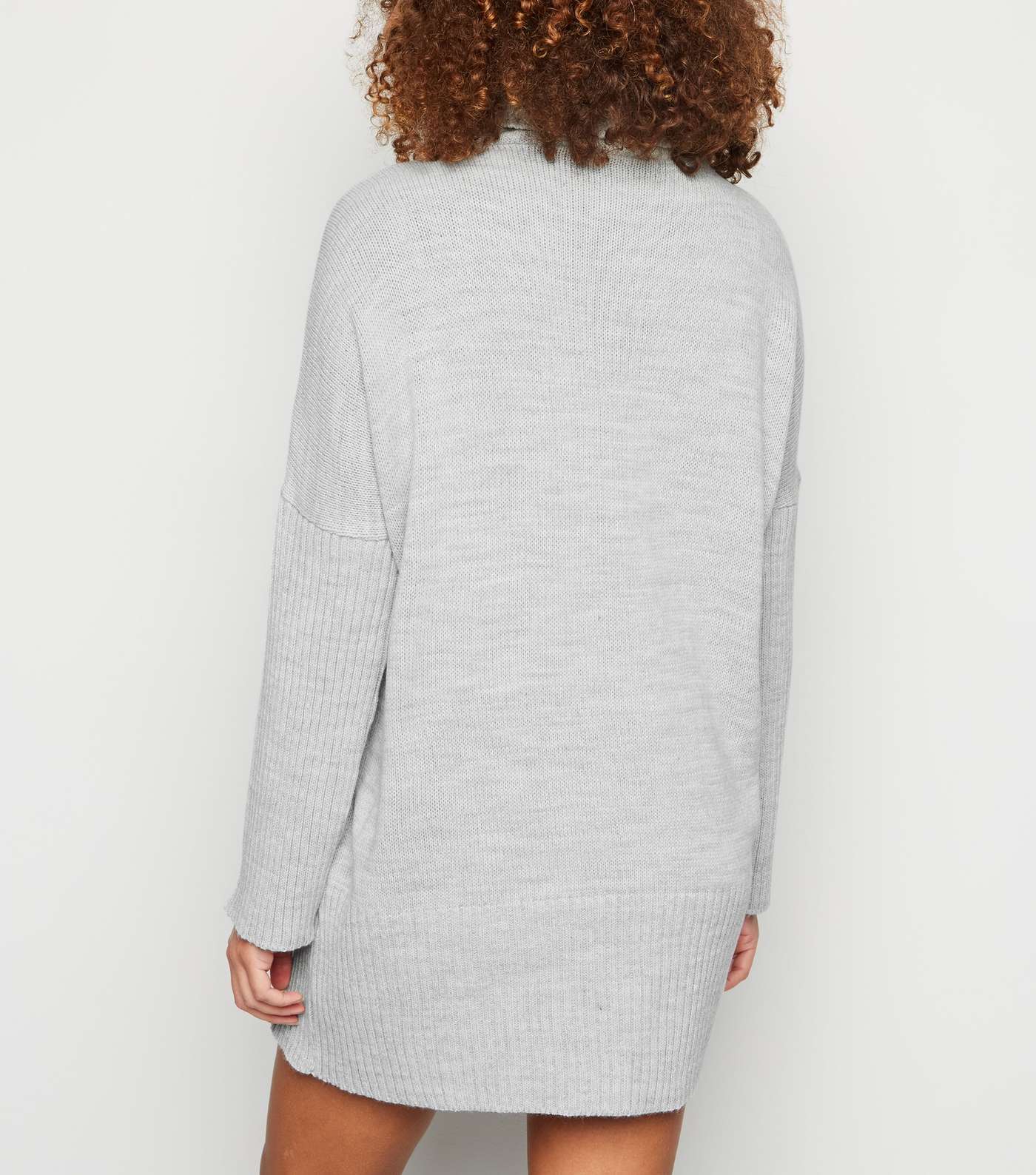 Cameo Rose Grey Cable Knit Jumper Dress Image 3