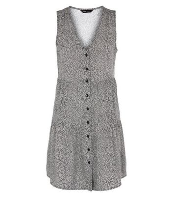 Image of Black Daisy Sleeveless Smock Dress New Look