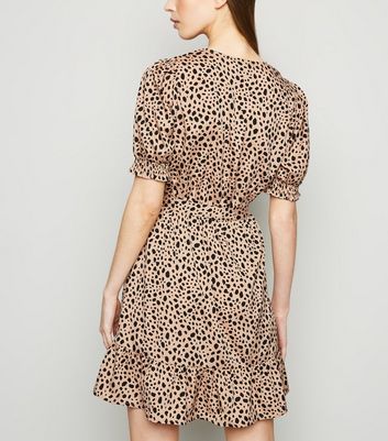 new look leopard print wrap dress