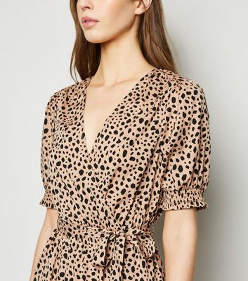 short sleeve leopard print dress