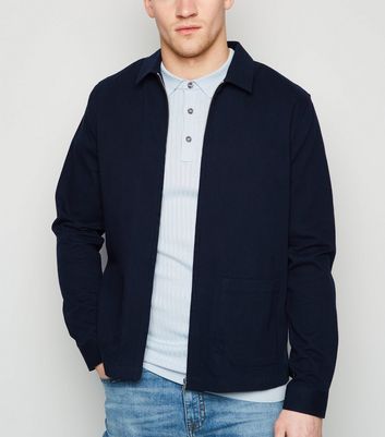 Image of Navy Double Pocket Lightweight Jacket New Look