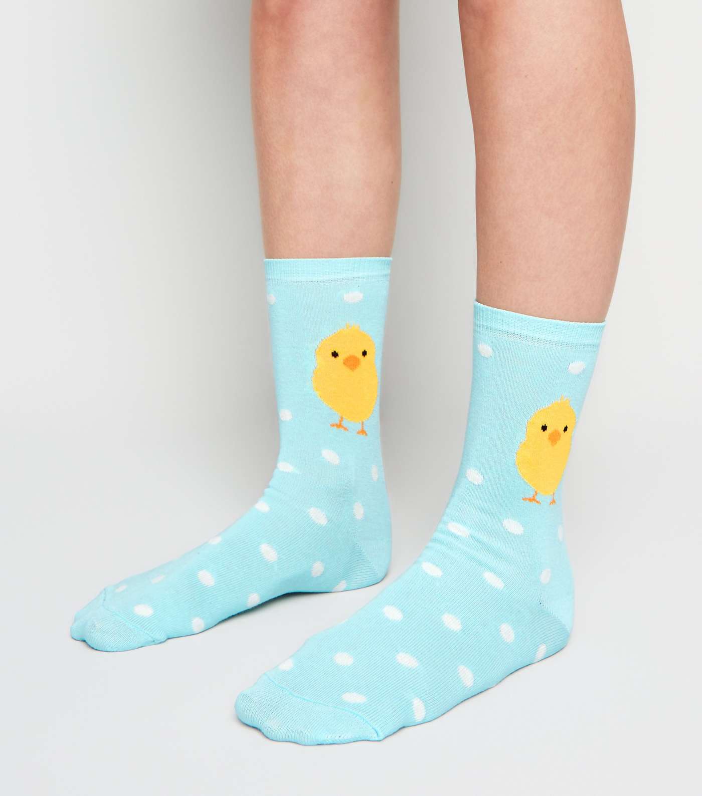 Pale Blue Chick and Spot Print Socks Image 2