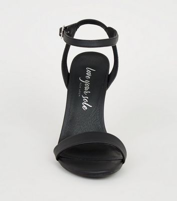 Black Leather-Look 2 Part Stiletto Sandals New Look Vegan shop for Black Leather-Look 2 Part Stiletto Sandals New Look Vegan at Shopo