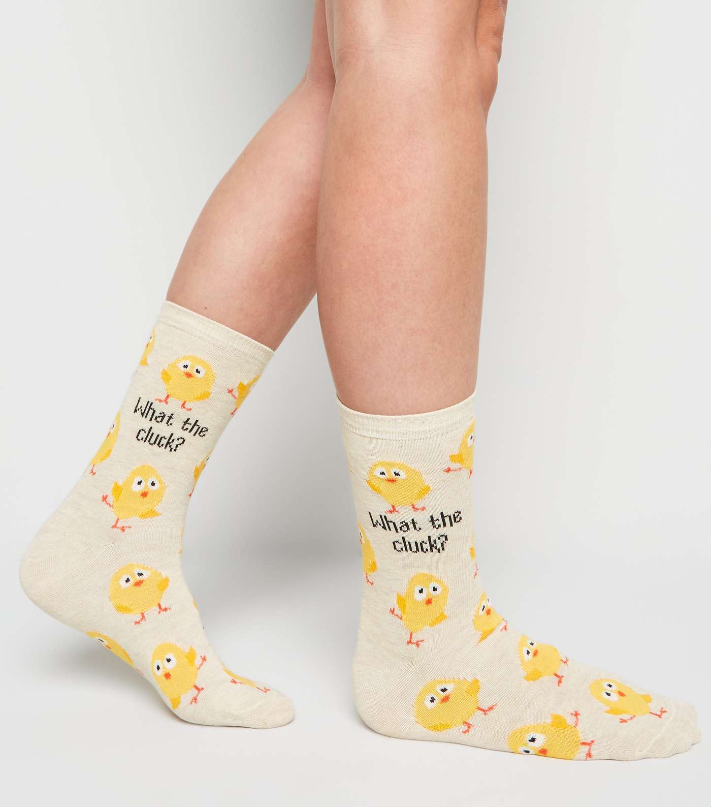 Stone Chick Print What The Cluck Slogan Socks Image 2