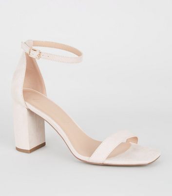 Cream cheap block sandals