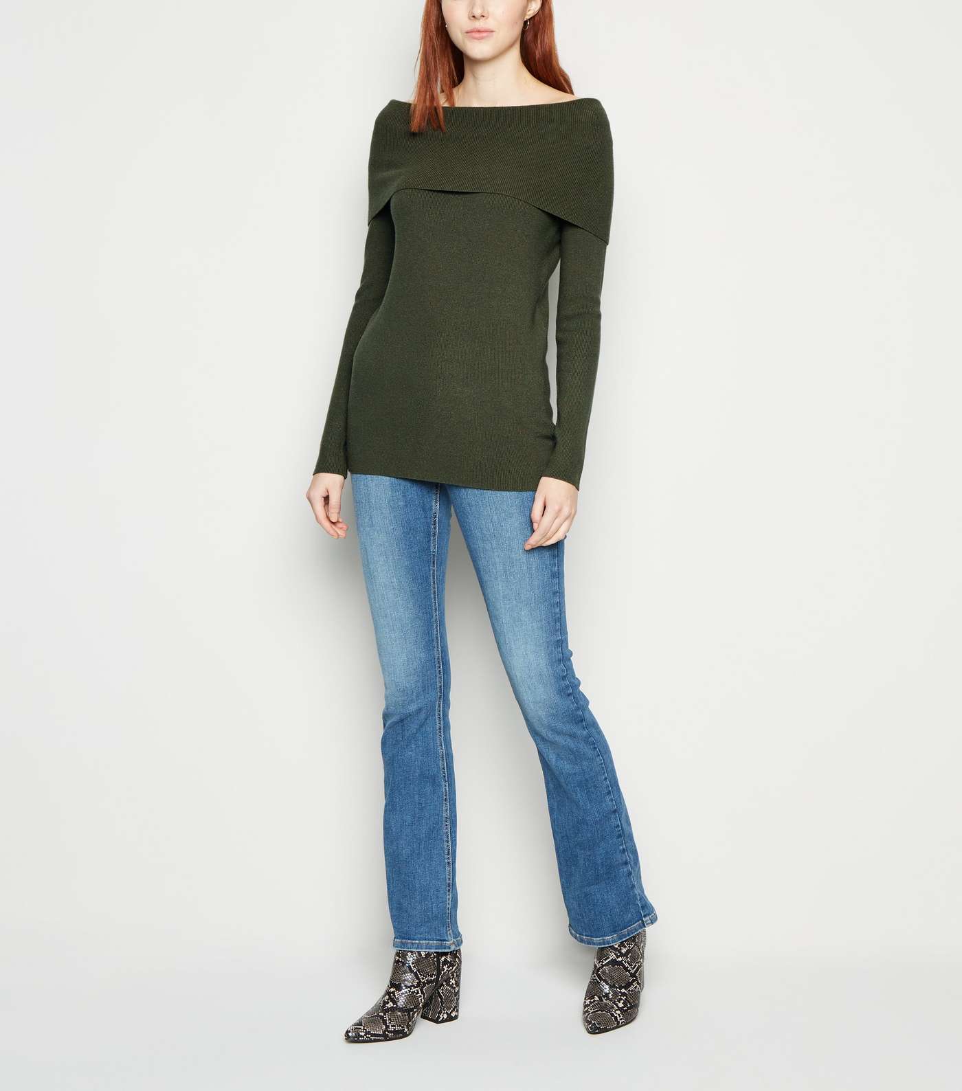 Apricot Green Roll Neck Long Sleeve Jumper Image 2