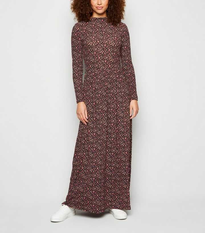 JDY Black Floral Long Sleeve Maxi Dress | New Look