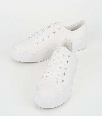 new look white canvas shoes