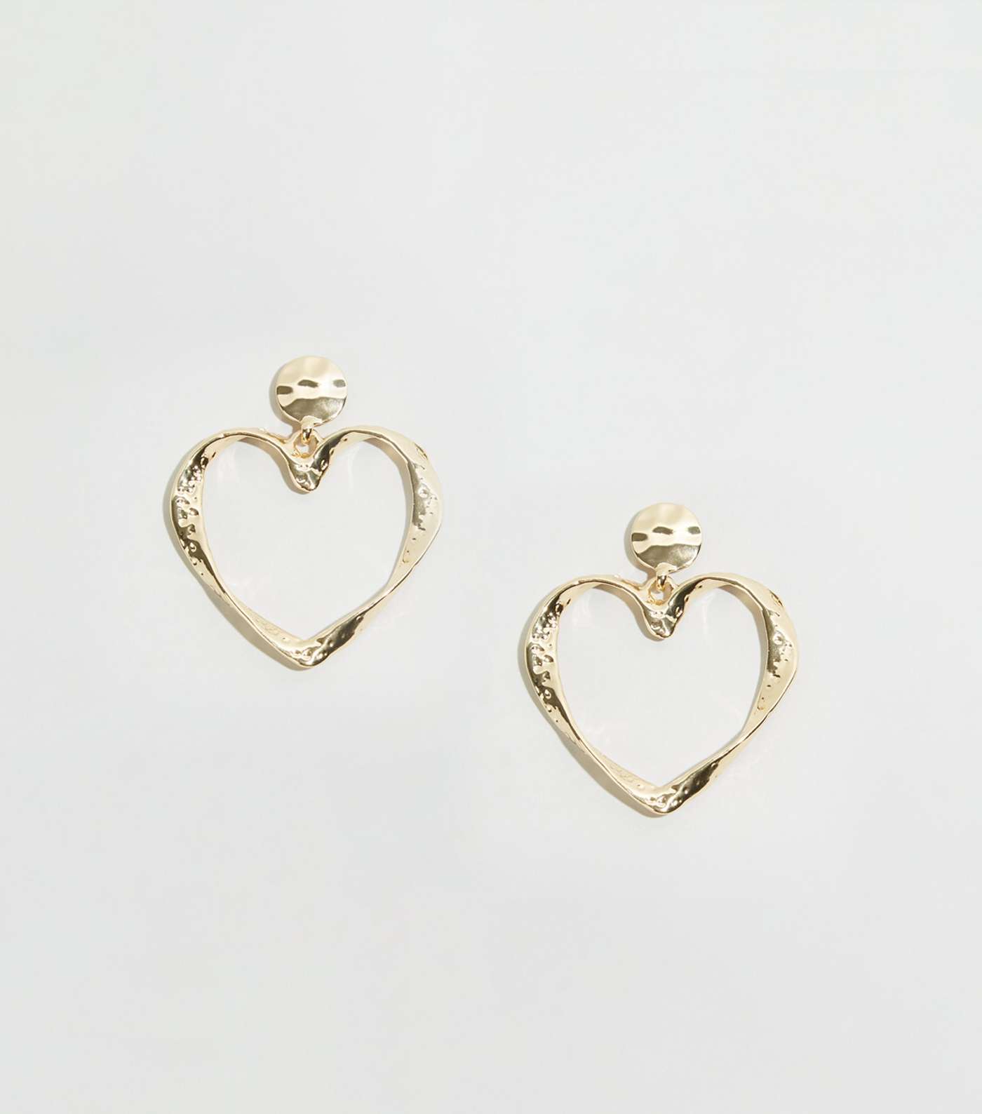 Gold Twisted Heart Hoop Earrings