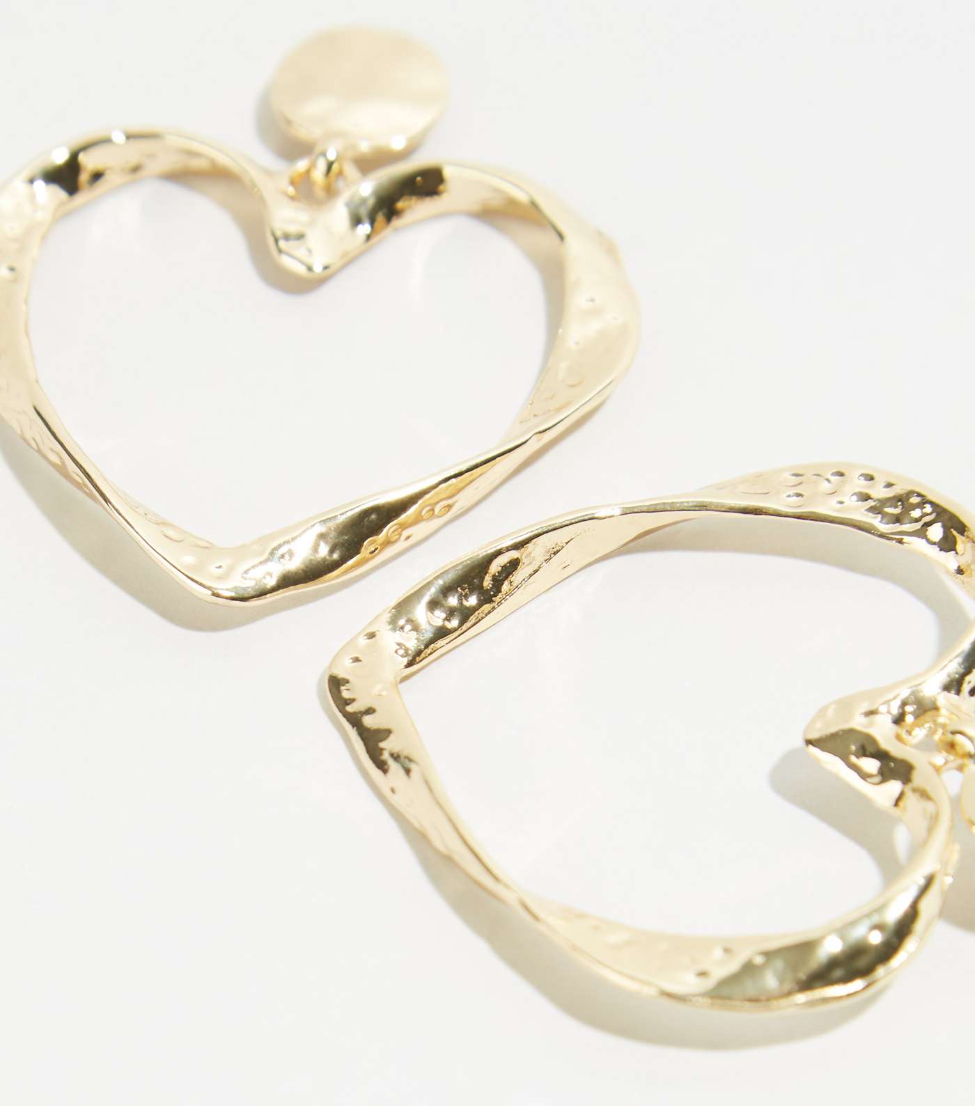 Gold Twisted Heart Hoop Earrings Image 3
