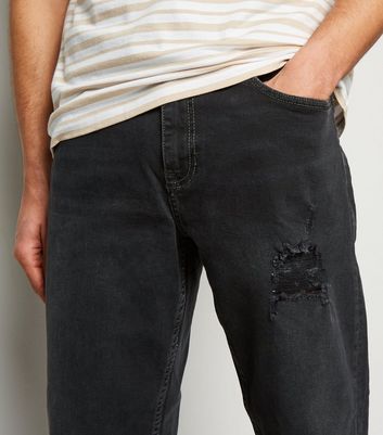 mens ripped straight leg jeans