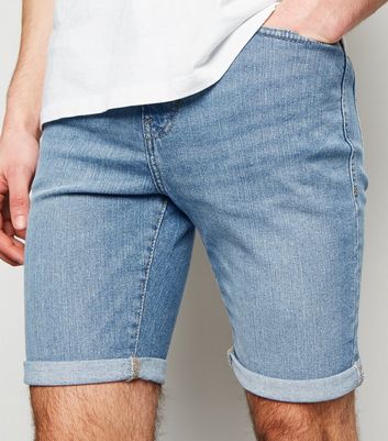 Pale Blue Skinny Denim Shorts | New Look