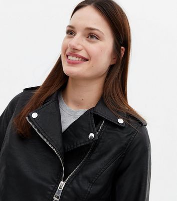 new look leather puffer jacket