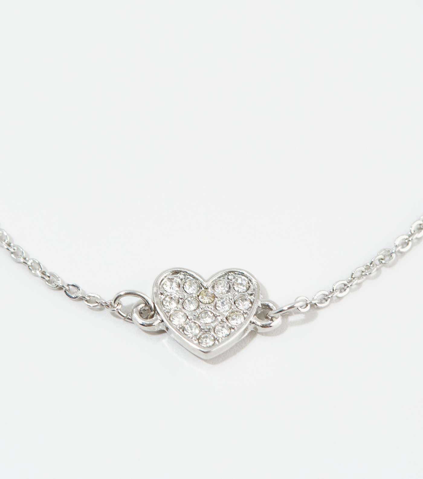 Silver Diamanté Heart Bracelet Image 2