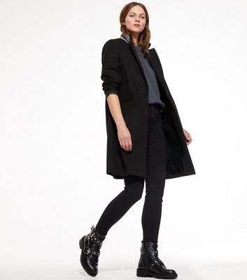 Dark green revere collar long coat Clearance
