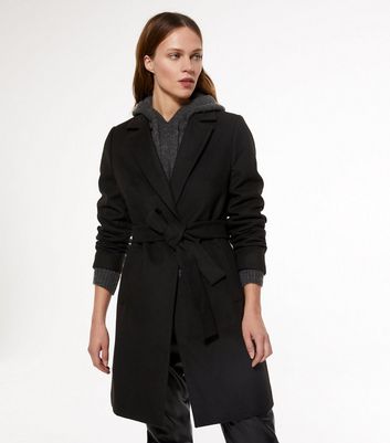 New Look Black Belted Coat 2025