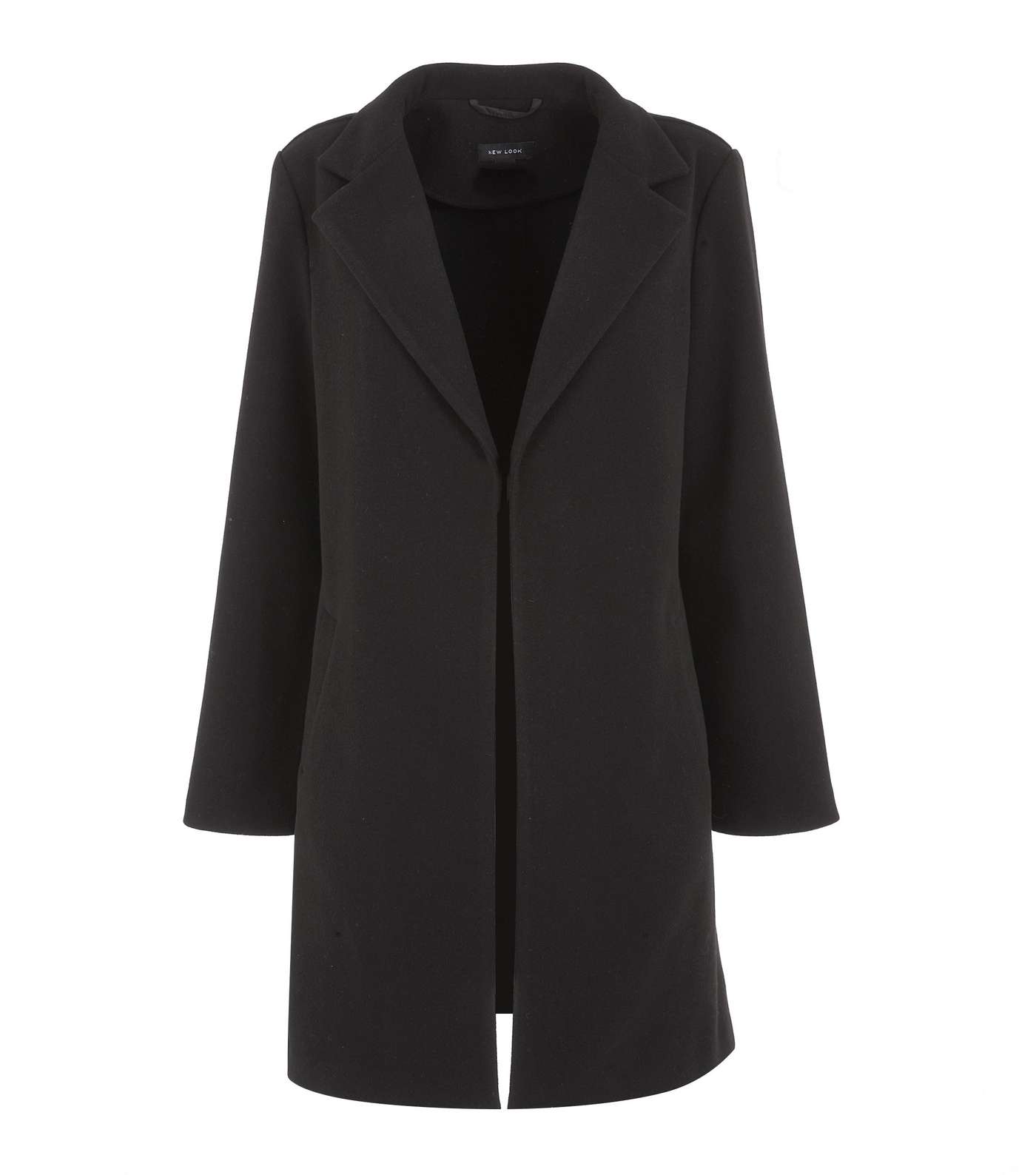 Black Revere Collar Long Formal Coat  Image 5