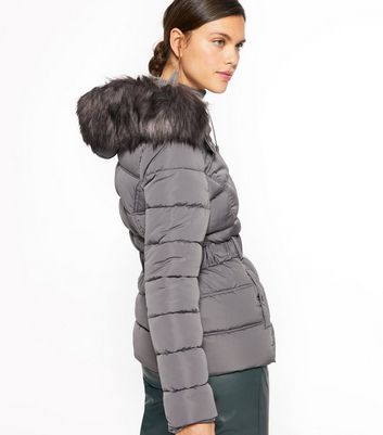 grey fitted coat