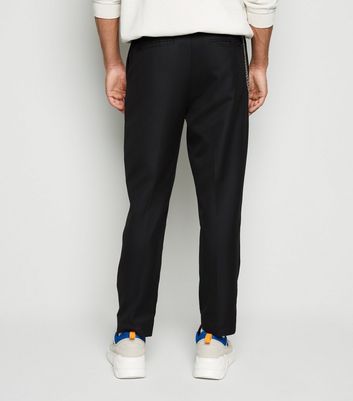 Image of Bellfield Black Straight Leg Chain Trousers New Look
