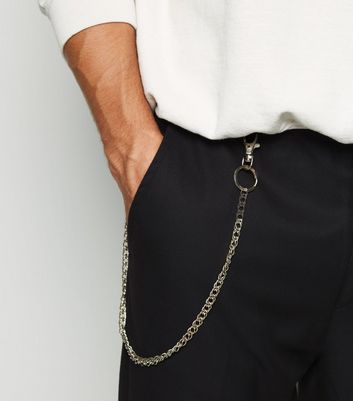Mens Plus Contrast Stitch Cargo Trouser With Chain  Boohoo UK