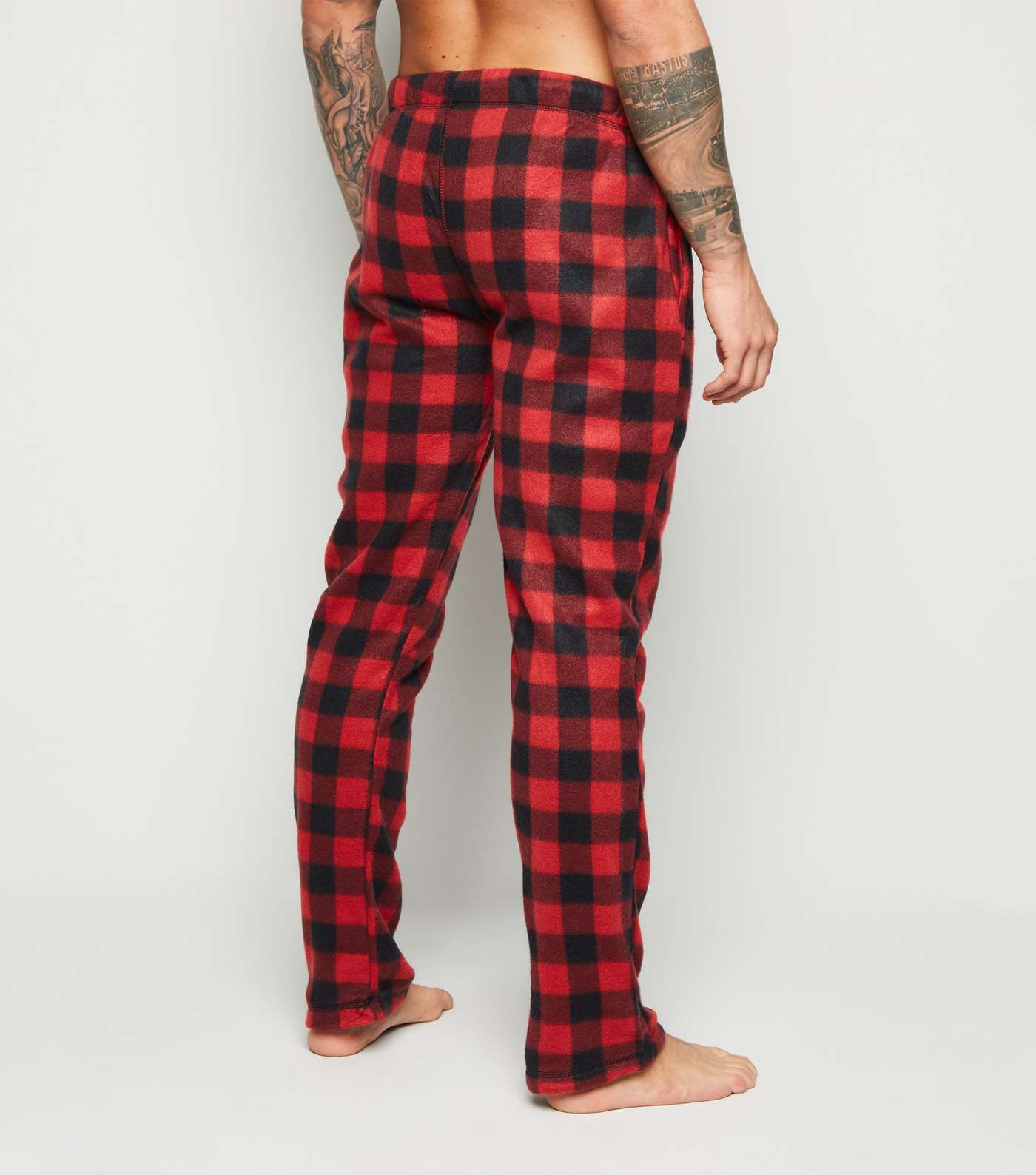 Red Check Fleece Pyjama Bottoms Image 3