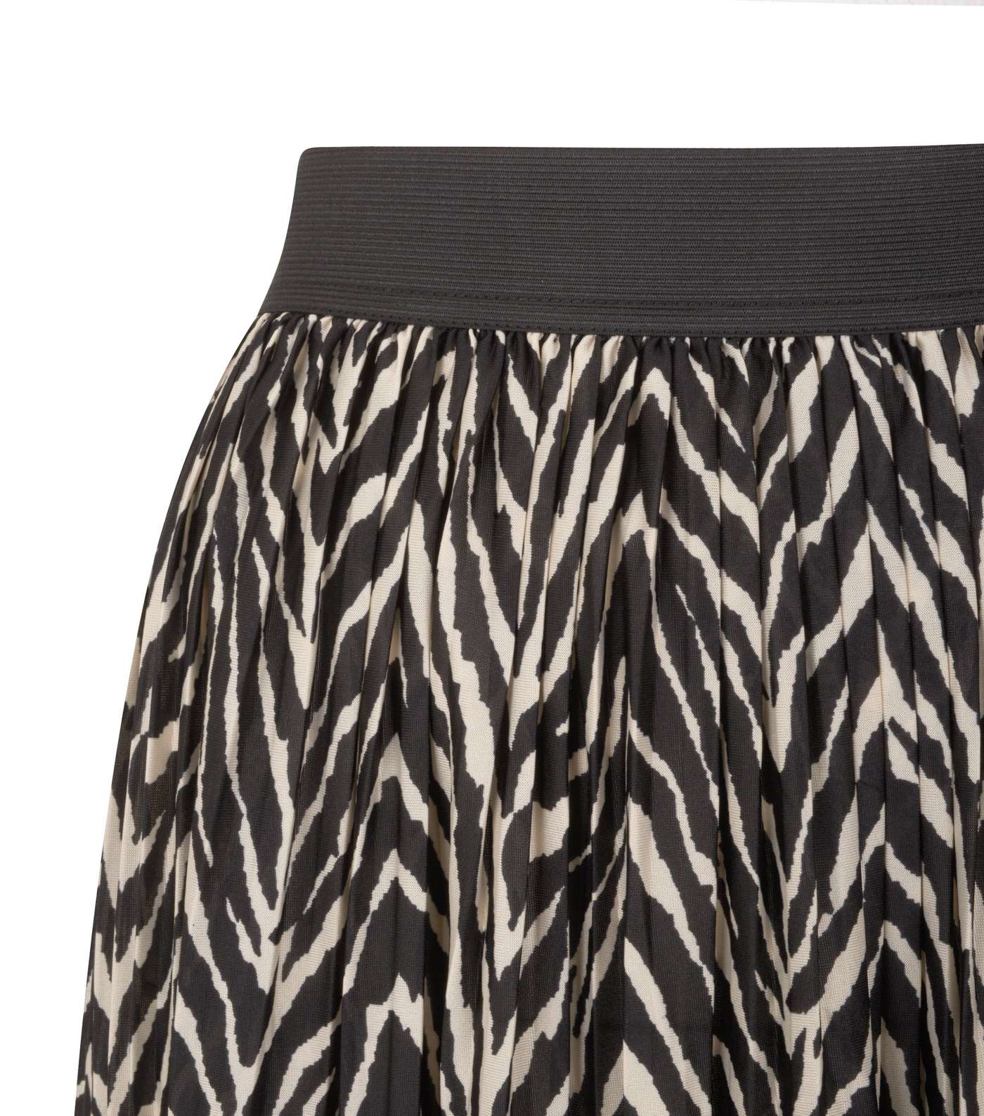 JDY Black Zebra Print Pleated Midi Skirt  Image 3