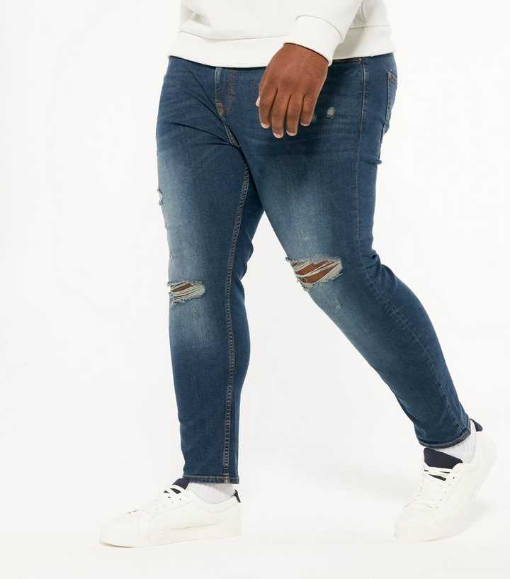forhandler Klæbrig Skalk Plus Size Black Ripped Tapered Jeans | New Look