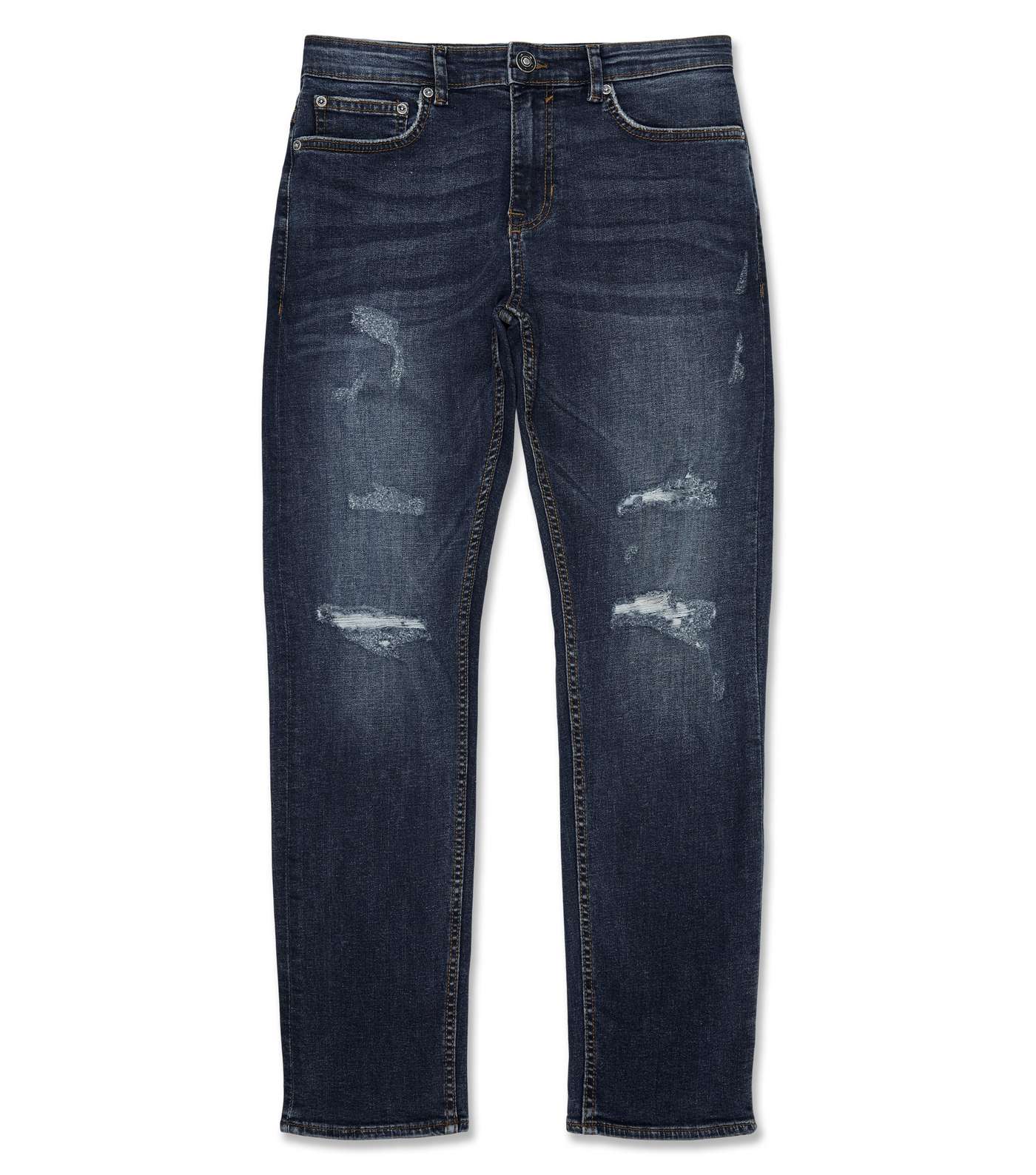 Indigo Ripped Slim Jeans Image 4