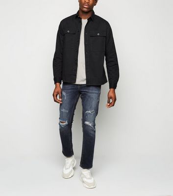 Image of Indigo Ripped Slim Jeans New Look