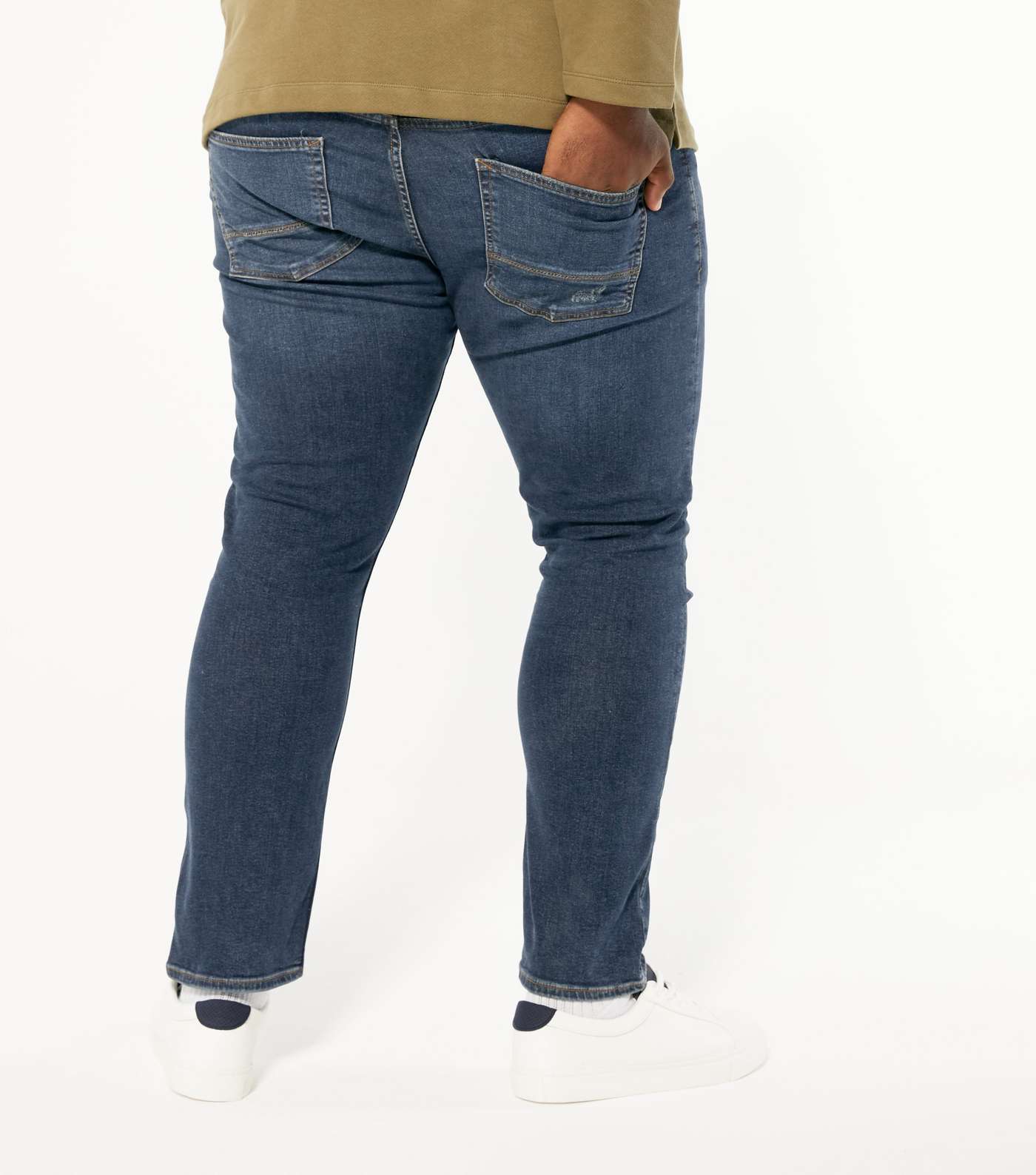 Plus Size Indigo Ripped Slim Stretch Jeans Image 4