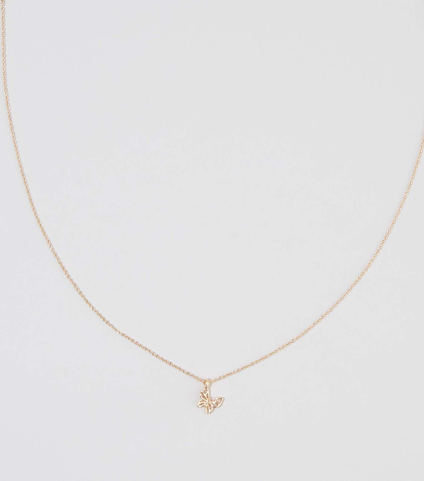 Gold Mini Butterfly Pendant Necklace