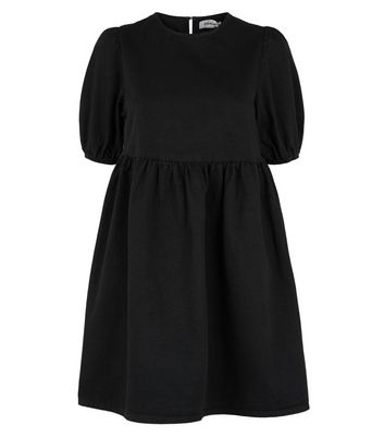 new look black denim dress