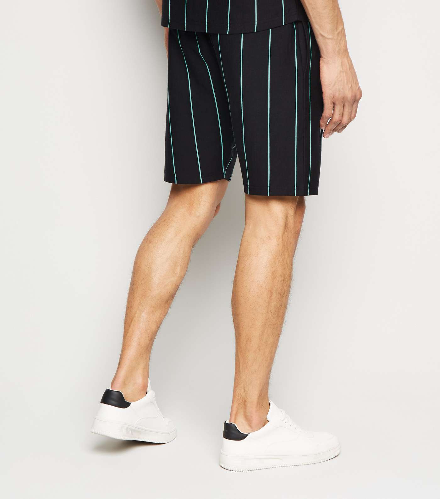 Black Vertical Stripe Shorts Image 3
