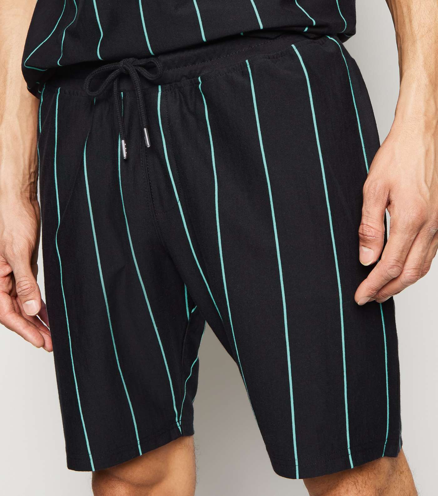 Black Vertical Stripe Shorts Image 5