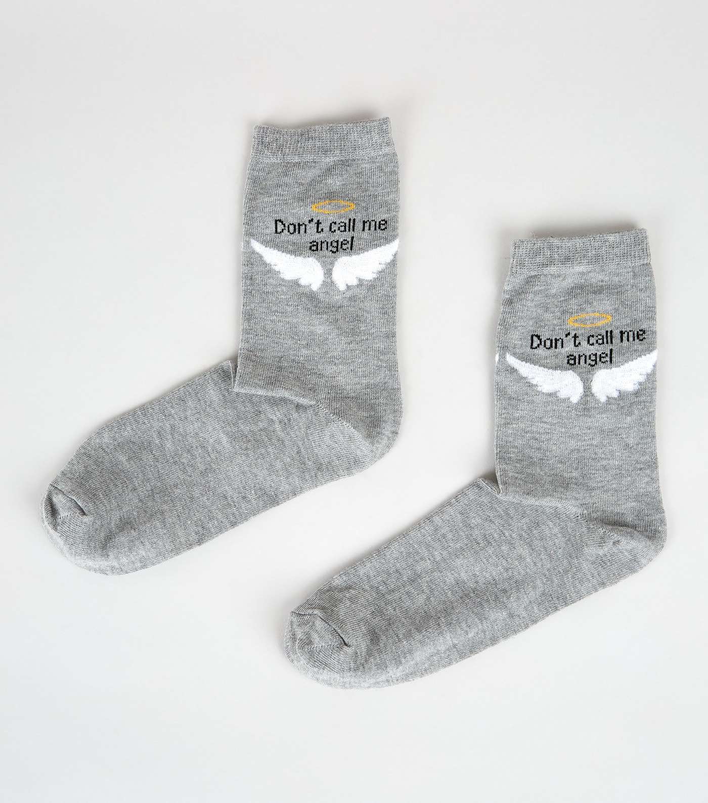 Grey Don't Call Me Angel Slogan Socks